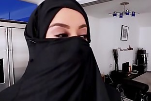 Muslim busty slut pov sucking and riding cock in burka poster